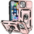 thumbnail image 1 of Dteck Armor Case for iPhone 14 Plus Stand Case with Slide Camera Cover Kickstand Military Grade Shockproof Heavy Duty Protective Magnetic Case for iPhone 14 Plus 6.7-inch,Rosegold, 1 of 8