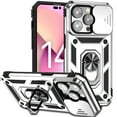 thumbnail image 1 of Dteck Armor Case for iPhone 14 Pro Max Stand Case with Slide Camera Cover Kickstand Military Grade Shockproof Heavy Duty Protective Magnetic Case for iPhone 14 Pro Max 6.7-inch,Silver, 1 of 8