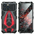 thumbnail image 1 of Dteck Armor Phone Case for iPhone 14 Pro Max Military Grade Protective Heavy Duty Full Body Cover Metal Bumper Built-in Silicone Shockproof Dustproof with Lanyard & Screen Protector,Black+Red, 1 of 10
