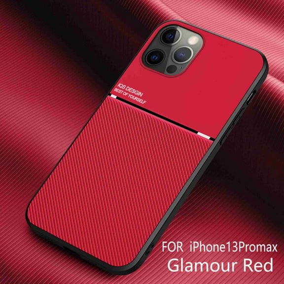 Dteck Back Case For Apple iPhone 13 Pro Max,Luxury Slim Hybrid Shockproof Rubber Silicone TPU Protective Classical Phone Cover(Red)