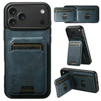 Dteck Back Wallet Case for iPhone 17 Pro Max, PU Leather Magnetic Flip Cover with Card Holder & Kickstand, Shockproof Protective Wallet Phone Case for iPhone 17 Pro Max Women Men, Blue