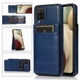 thumbnail image 1 of Dteck Back Wallet Phone Case for Samsung Galaxy A12 with ID & Credit Card Holder Slots Pockets Wallet Back Cover Stand Flip Folio Leather Galaxy A12 5G Cell Cases Women Men, Darkblue, 1 of 7