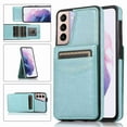 thumbnail image 1 of Dteck Back Wallet Phone Case for Samsung Galaxy S21 4G 5G with ID & Credit Card Holder Slots Pockets Wallet Back Cover Stand Flip Folio Leather Cell Cases Women Men, Mint, 1 of 8