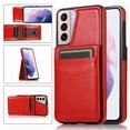 thumbnail image 1 of Dteck Back Wallet Phone Case for Samsung Galaxy S21 Plus 4G 5G with ID & Credit Card Holder Slots Pockets Wallet Back Cover Stand Flip Folio Leather Cell Cases Women Men, Red, 1 of 8