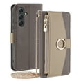 thumbnail image 1 of Dteck Bag Crossbody Strap Case for Samsung Galaxy A25 5G,Magnetic Leather Card Slots Zipper Wallet Hidden Mirror Case Shockproof Stand Full Body Protective Cover with Detachable Metal Strap,Gray, 1 of 1