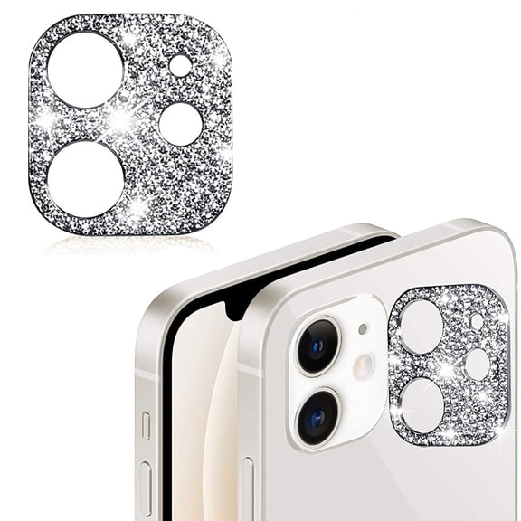 Dteck Bling Diamond Camera Lens Protector for iPhone 12, Black