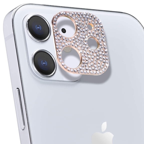Dteck Bling Diamond Camera Lens Protector for iPhone 12, Rosegold