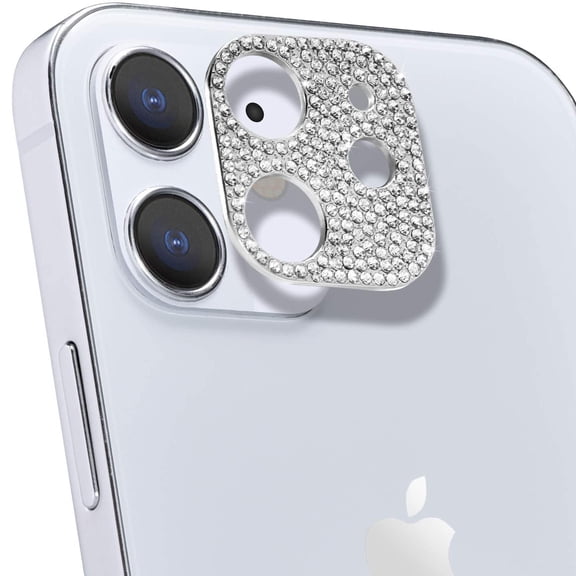 Dteck Bling Diamond Camera Lens Protector for iPhone 12, Silver