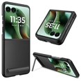 thumbnail image 1 of Dteck Built-in Front Screen Protector Case for Motorola Razr 2025/2024,Slim Leather +PC Case with Invisible Kickstand Shockproof Back Cover for Motorola Razr 2025/Motorola Razr 2024,Carbon Fiber, 1 of 8