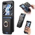 thumbnail image 1 of Dteck Built-in Screen Protector Case with Detachable Card Wallet for Samsung Galaxy Z Flip 4,Magnetic Leather+PC 2 in 1 Removable Card Slot Wallet Case Shockproof Mag Safe Ring Stand Cover,Black, 1 of 11