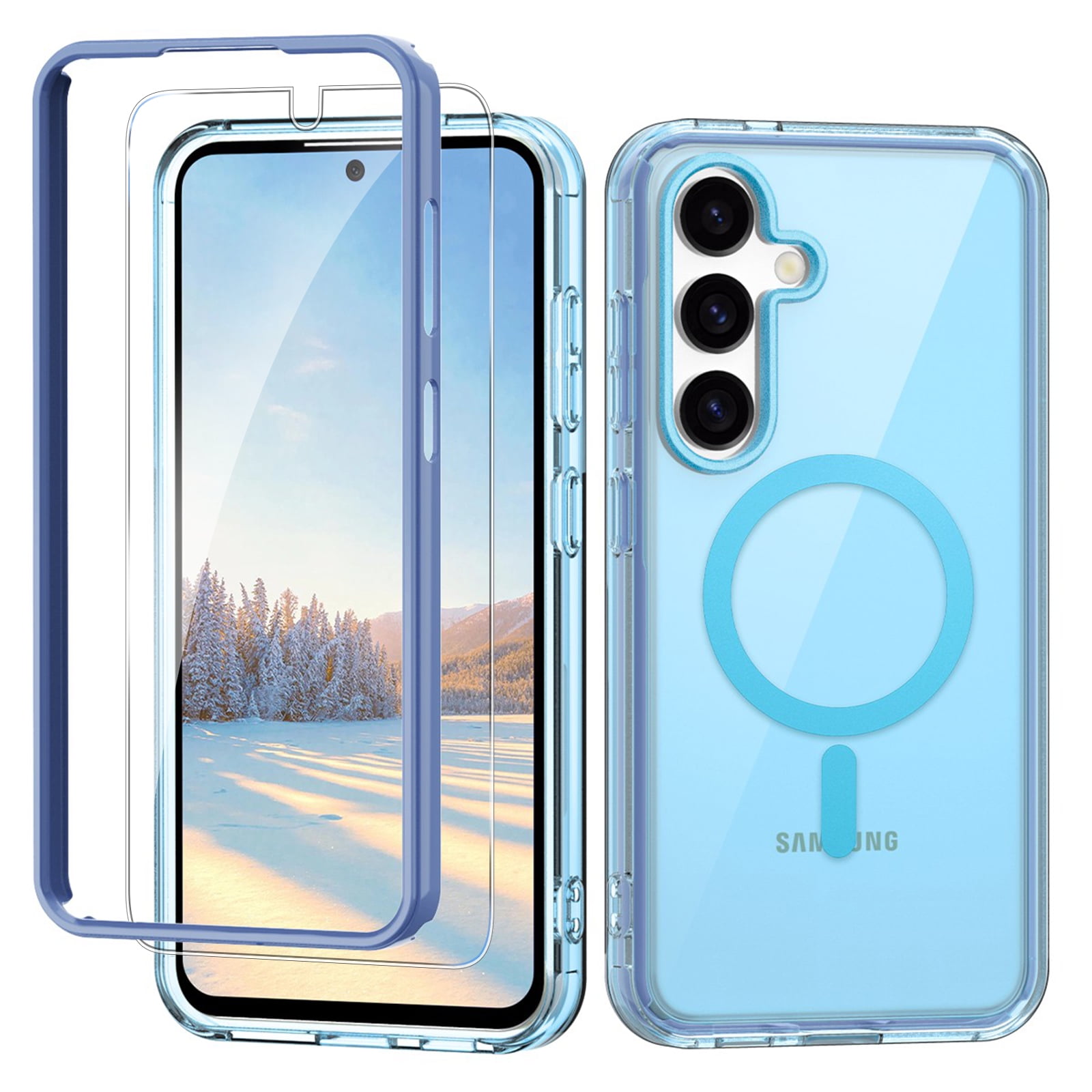 Dteck Built-in Screen Protector Case for Samsung Galaxy S24,Compatible ...