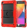 thumbnail image 1 of Dteck Built-in Screen Protector Case for iPad 5th/6th Generation 9.7inch,iPad Air 2/iPad Pro 9.7 inch 2016 Shockproof Silicone+PC Case Kickstand Cover with Shoulder Strap,Red, 1 of 7