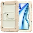thumbnail image 1 of Dteck Built-in Screen Protector Case for iPad Air 11 inch 2025/2024 ,Heavy Duty Silicone Case Foldable Stand Cover Built-in Pencil Holder with Shoulder Strap for iPad Air 11-in. M3/M2,Rosegold, 1 of 7