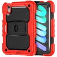 thumbnail image 1 of Dteck Built-in Screen Protector Case for iPad Mini 7 (A17 Pro) 2024/ iPad Mini 6th Gen 8.3-inch,Shockproof Silicone+PC Case Kickstand Cover with Shoulder Strap for iPad Mini 7/Mini 6,Red, 1 of 7