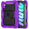 thumbnail image 1 of Dteck Built-in Screen Protector Case for iPad Mini 7 (A17 Pro) 2024/ iPad Mini 6th Gen 8.3-inch,Shockproof Silicone+PC Case Kickstand Cover with Shoulder Strap for iPad Mini 7/Mini 6,Purple, 1 of 7