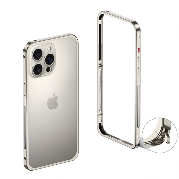 Dteck Bumper Case for iPhone 16e, Ultra-Thin Metal Frame Case Shockproof Heat Dissipation Bumper for iPhone 16e,Titanium