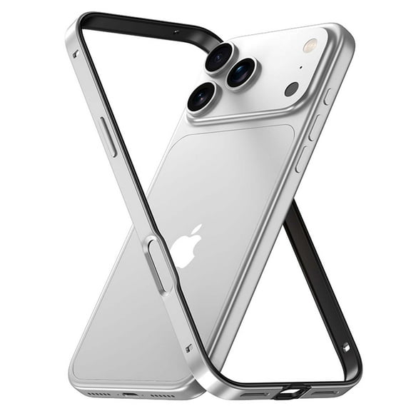 Dteck Bumper Case for iPhone 17 Pro Max,Shockproof Aluminum Frame Metal Bumper Case Cover for iPhone 17 Pro Max,Silver