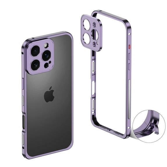 Dteck Bumper Case for iPhone 14 Pro Max, Ultra-Thin Metal Frame + Camera Lens Protector Case Shockproof Heat Dissipation Bumper for iPhone 14 Pro Max,Purple