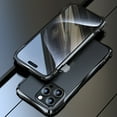thumbnail image 1 of Dteck Bumper Case for iPhone 15 Pro Max,Shockproof Aluminum Metal Bumper Frame with Transparent Carbon Fiber Back Sticker and Camera Lens Protector, Black, 1 of 9
