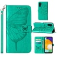 thumbnail image 1 of Dteck Butterfly & Flower Embossed Pattern PU Leather Wallet Phone Case for Samsung Galaxy A15 6.5 inch,Shockproof Slim Magnetic Flip Holder Card Slots Protective Cover with Wrist Strap,Green, 1 of 10