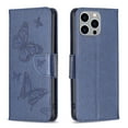 thumbnail image 1 of Dteck Butterfly Pattern Case For iPhone 14 Pro,Magnetic Leather Card Wallet Case Kickstand Cover with Wrist Strap for iPhone 14 Pro 6.1-inch,Blue, 1 of 6