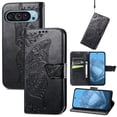 thumbnail image 1 of Dteck Butterfly Pattern Wallet Case for Google Pixel 9 Pro XL,Magnetic Leather Card Slots Flip Case Shockproof Kickstand Cover with Wrist Strap for Google Pixel 9 Pro XL,Black, 1 of 5