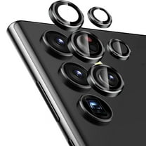 Dteck Camera Lens Protector for Samsung Galaxy S24 Ultra, Individual Lens Protectors, Scratch-Resistant Ultra-thin Tempered Glass with Aluminum Edging,Black