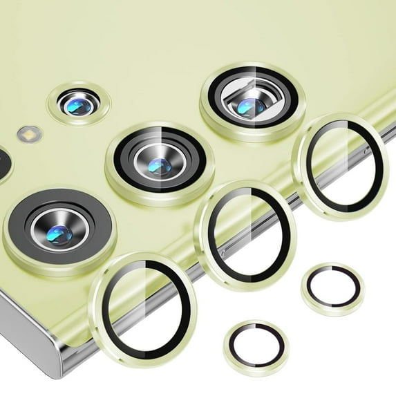 Dteck Camera Lens Protector for Samsung Galaxy S24 Ultra, Individual Lens Protectors, Scratch-Resistant Ultra-thin Tempered Glass with Aluminum Edging,Green