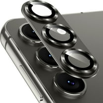 Dteck Camera Lens Protector for Samsung Galaxy S25 Plus / S25 , [Full Protection] HD Tempered Glass with Alloy Metal Ring Camera Cover Accessories,Gray