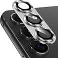 thumbnail image 1 of Dteck Camera Lens Protector for Samsung Galaxy S25 Plus / S25+, [Full Protection] HD Tempered Glass with Alloy Metal Ring Camera Cover Accessories,Silver, 1 of 5