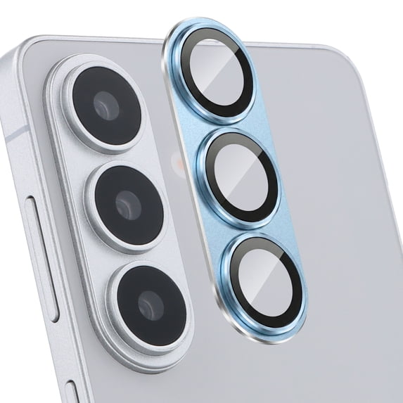 Dteck Camera Lens Protector for Samsung Galaxy S26+/S26 Plus, Strong Adsorption Case-Friendly Metal Tempered Glass Rear Camera Screen Cover,Light Blue