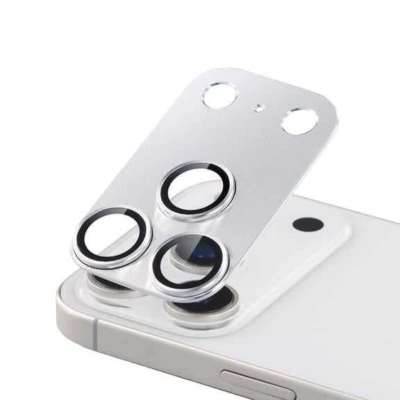 Dteck Camera Lens Protector for iPhone 17 Pro , Metal Aluminum Alloy Tempered Glass Camera Protector, Military Grade Shatterproof Case Friendly,Silver