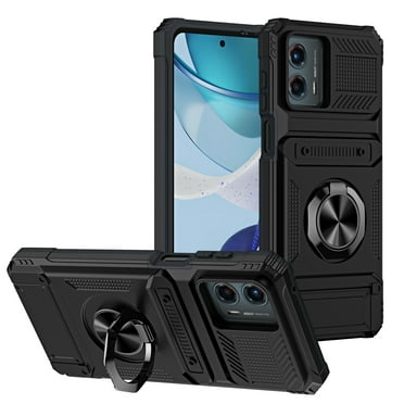 Dteck Card Holder Case for Motorola Moto G 5G 2023,Shockproof Silicone + PC Case Ring Stand Heavy Duty Drop Protection Wallet Cover for Moto G 5G 2023,Black