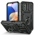 thumbnail image 1 of Dteck Card Holder Case for Samsung Galaxy A25 5G,Shockproof Rubber Rugged Slide Camera Lens Cover Built-in 360° Rotate Kickstand Magnetic Protective Cas,Black, 1 of 10