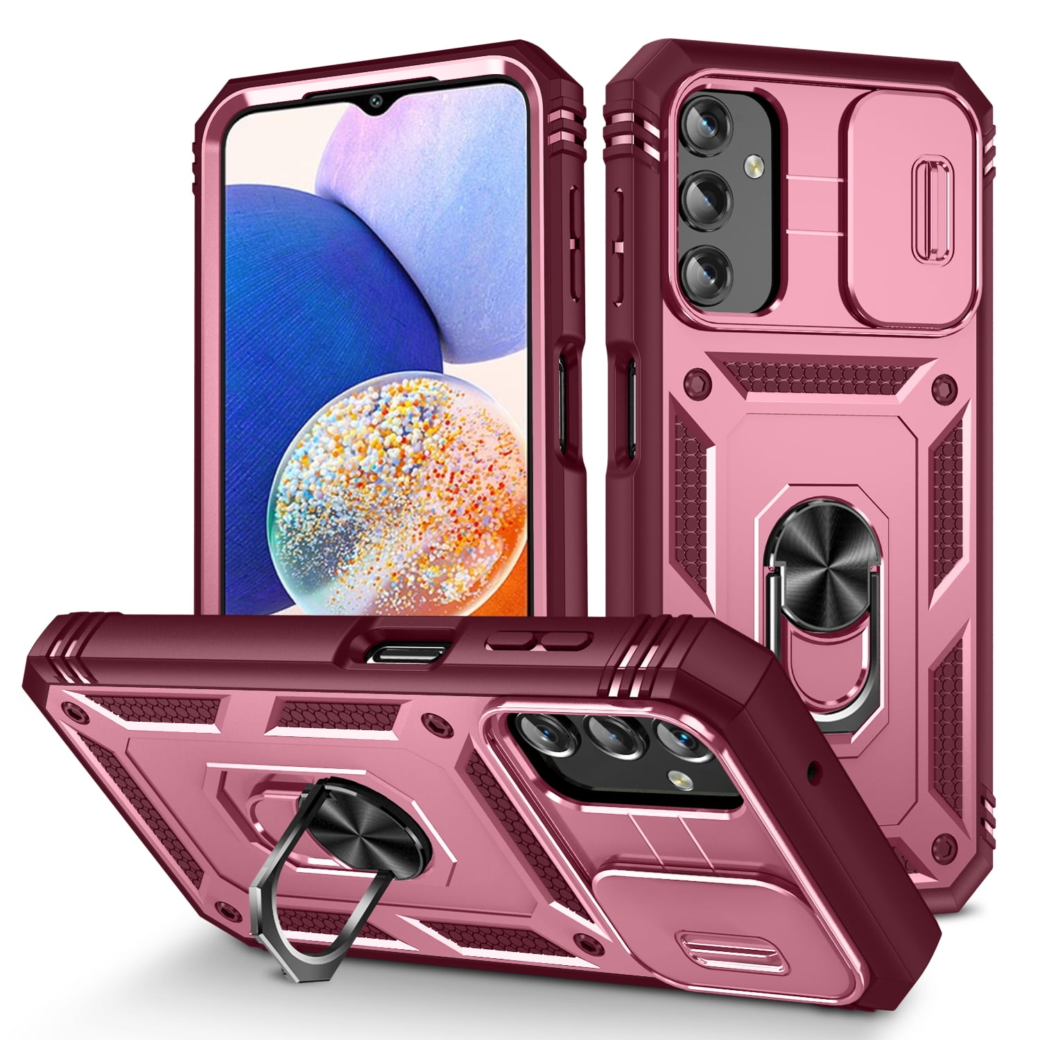 Dteck Card Holder Case for Samsung Galaxy A25 5G,Shockproof Rubber