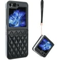 thumbnail image 1 of Dteck Card Holder Wallet Case for Samsung Galaxy Z Flip 5,Luxury Leather Hinge Protection Case Hybrid PC Back Cover with Wrist Strap for Samsung Galaxy Z Flip 5,Black, 1 of 5