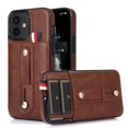 thumbnail image 1 of Dteck Card Slot Cover for iPhone 14 2022 Release, Durable PU Leather Surface Rugged PC Shell Strap Kickstand Drop Resistant Shockproof Luxury Fashion Case for iPhone 14 Brown, 1 of 18