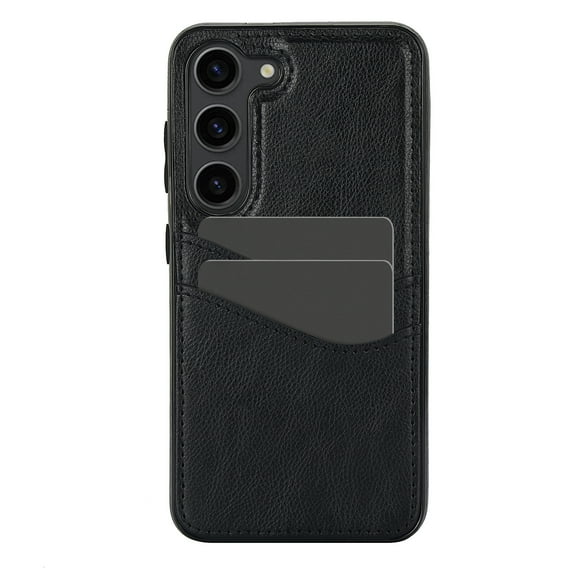 Dteck Card Slots Wallet Case for Samsung Galaxy S22 Plus,Shockproof PU Leather Case Slim TPU Back Cover,Black
