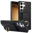 thumbnail image 1 of Dteck Card Slots Wallet Case for Samsung Galaxy S23 Ultra,Shockproof Premium PU Leather Kickstand Protective Cover with Ring Holder Back Case,Black, 1 of 8