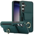 thumbnail image 1 of Dteck Card Slots Wallet Case for Samsung Galaxy S24 Plus,Shockproof Premium PU Leather Kickstand Protective Cover with Ring Holder Back Case,Green, 1 of 8