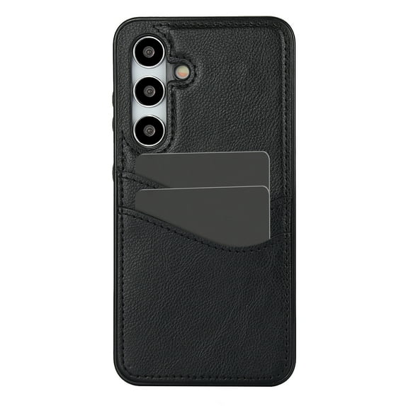 Dteck Card Slots Wallet Case for Samsung Galaxy S24,Shockproof PU Leather Case Slim TPU Back Cover,Black