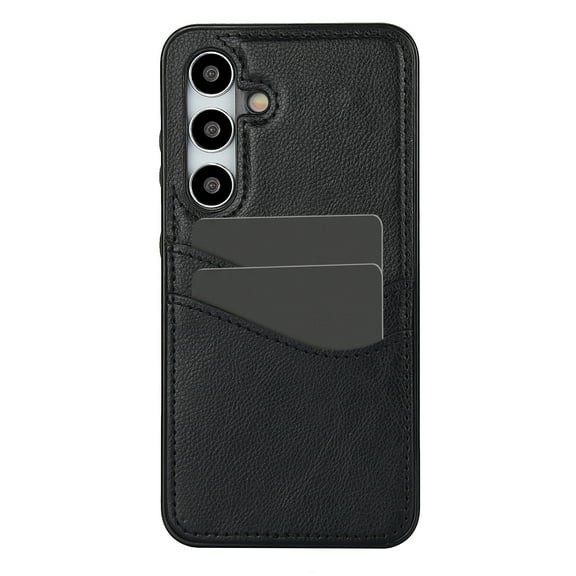 Dteck Card Slots Wallet Case for Samsung Galaxy S24,Shockproof PU Leather Case Slim TPU Back Cover,Black