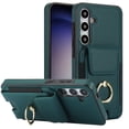 thumbnail image 1 of Dteck Card Slots Wallet Case for Samsung Galaxy S24,Shockproof Premium PU Leather Kickstand Protective Cover with Ring Holder Back Case,Green, 1 of 8