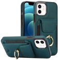 thumbnail image 1 of Dteck Card Slots Wallet Case for iPhone 11,Shockproof Premium PU Leather Kickstand Protective Cover with Ring Holder Back Case,Green, 1 of 8