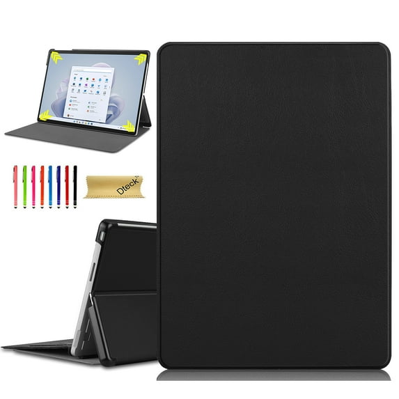 Dteck Case for 13 inch Microsoft Surface Pro 9 2022, Slim Magnetic Cover Folio Protective Case Folding Stand Cover, Compatible with Type Cover Keyboard, Black