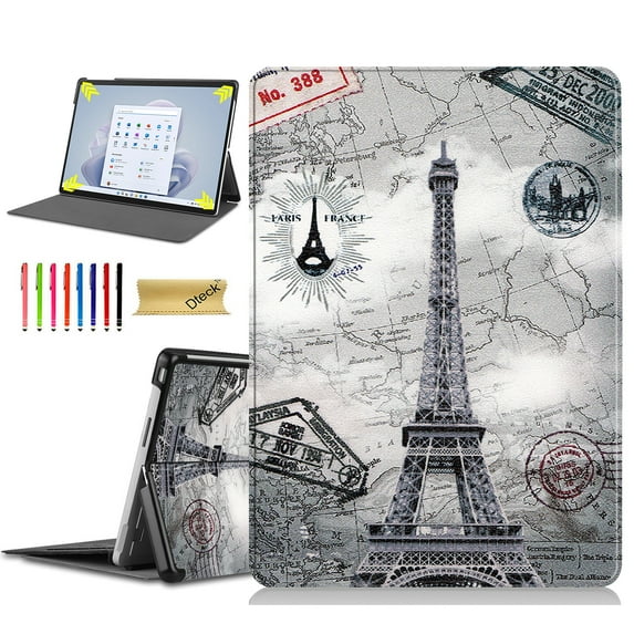 Dteck Case for 13 inch Microsoft Surface Pro 9 2022, Slim Magnetic Cover Folio Protective Case Folding Stand Cover, Compatible with Type Cover Keyboard, Tower
