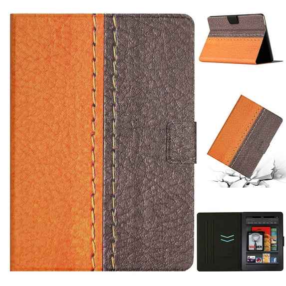 Dteck Case for 6.8" Kindle Paperwhite (11th Gen-2021) and Kindle Paperwhite Signature Edition, Slim Auto Wake up Sleep Stand Scratch Free Wallet Case with Card Slots, Orange
