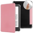 thumbnail image 1 of Dteck Case for 7" Kindle Paperwhite 12th Generation and Kindle Colorsoft Signature Edition 2024 Released, Shockproof Durable PU Leather Cover and Clear Soft TPU Back Cover with Auto Wake/Sleep, Pink, 1 of 8