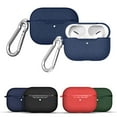 thumbnail image 1 of Dteck Case for AirPods Pro Case with Metal Keychain, Water-Resistant AirPods 3 Case Front LED Visible Silicone Shockproof Cover Support AirPods Pro Case Wireless Charging, Deep Blue, 1 of 9