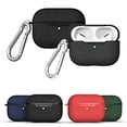thumbnail image 1 of Dteck Case for AirPods Pro Case with Metal Keychain, Water-Resistant Lichee Pattern AirPods 3 Case [Front LED Visible] Silicone Shockproof Cover Support AirPods Pro Case Wireless Charging, Black, 1 of 9